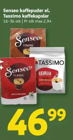Løvbjerg Senseo kaffepuder el. Tassimo kaffekapsler tilbud