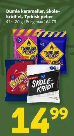 Løvbjerg Dumle karameller, Skole- kridt el. Tyrkisk peber tilbud