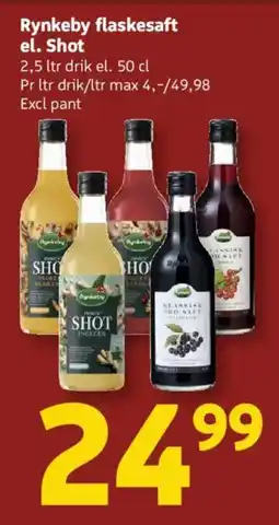 Løvbjerg Rynkeby flaskesaft el. Shot tilbud