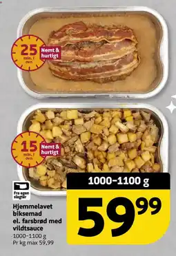 Løvbjerg Hjemmelavet biksemad el. farsbrød med vildtsauce tilbud