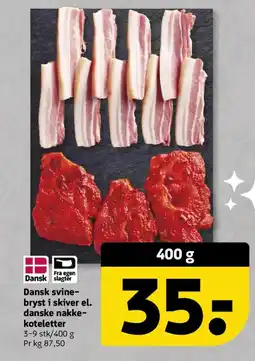 Løvbjerg Dansk slagter Dansk svine- bryst i skiver el. danske nakke- koteletter tilbud