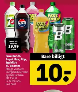 Løvbjerg Faxe Kondi, Pepsi Max, 7Up, Egekilde el. Booster tilbud