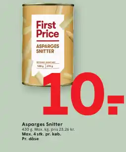 SPAR First Price Asparges Snitter tilbud