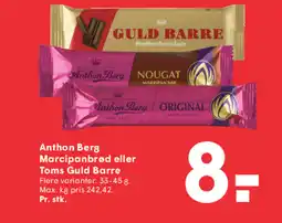 SPAR Anthon Berg Marcipanbrød eller Toms Guld Barre tilbud