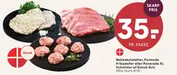 SPAR Nakkekoteletter, Formede Frikadeller eller Panerede XL Schnitzler af Dansk Gris tilbud