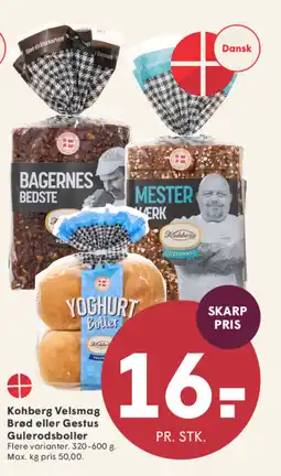 SPAR Kohberg Velsmag Brød eller Gestus Gulerodsboller tilbud
