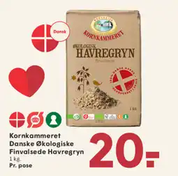 SPAR Kornkammeret Danske Økologiske Finvalsede Havregryn tilbud