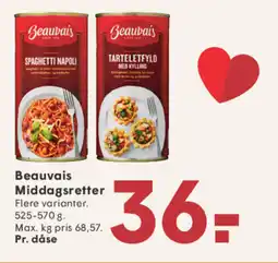 SPAR Beauvais Middagsretter tilbud