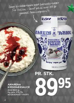 MENY Amarena kirsebærsauce tilbud