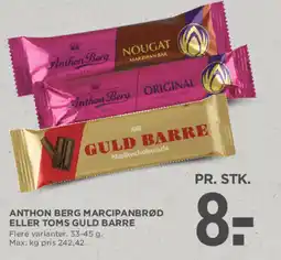MENY Anthon berg marcipanbrød eller toms guld barre tilbud