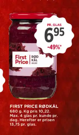 MENY FIRST PRICE Rødkål tilbud