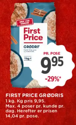 MENY FIRST PRICE Grødris tilbud
