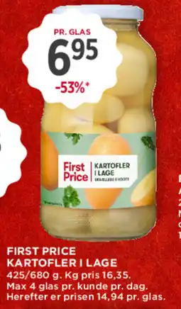 MENY FIRST PRICE Kartofler i lage tilbud