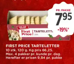 MENY FIRST PRICE Tarteletter tilbud
