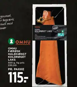 MENY OMHU Færøsk halehængt koldrøget laks tilbud