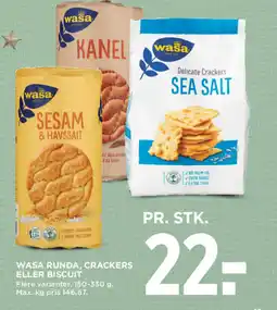 MENY WASA Runda, crackers eller biscuit tilbud