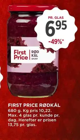 MENY FIRST PRICE RØDKÅL tilbud