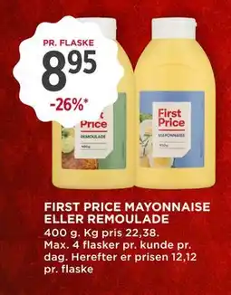 MENY FIRST PRICE MAYONNAISE ELLER REMOULADE tilbud