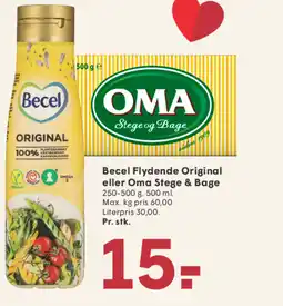 SPAR Becel Flydende Original eller Oma Stege & Bage tilbud