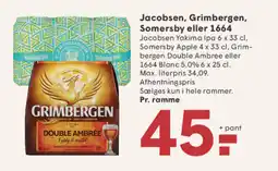 SPAR Jacobsen, Grimbergen, Somersby eller 1664 tilbud
