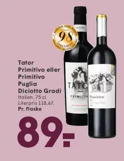 SPAR Tator Primitivo eller Primitivo Puglia Diciotto Gradi tilbud