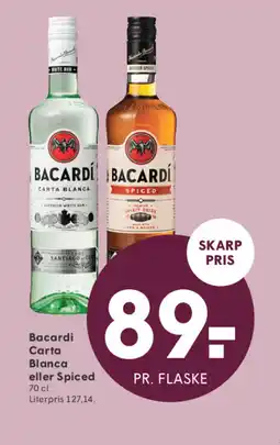SPAR Bacardi Carta Blanca eller Spiced tilbud