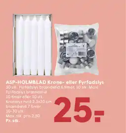 SPAR ASP-HOLMBLAD Krone- eller Fyrfadslys tilbud