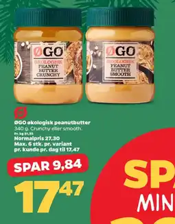 Netto ØGO økologisk peanutbutter tilbud