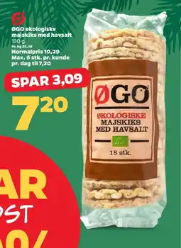 Netto ØGO økologiske majskiks med havsalt tilbud