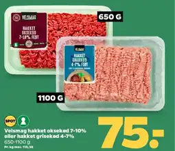 Netto Velsmag hakket oksekød 7-10% eller hakket grisekød 4-7% tilbud