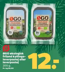 Netto ØGO økologisk friland kyllinge- leverpostej eller leverpostej tilbud