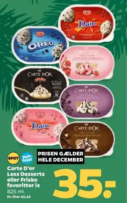 Netto Carte D'or Less Desserts eller Frisko favoritter is tilbud