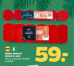 Netto Sæby makrel i tomat 6-pak tilbud