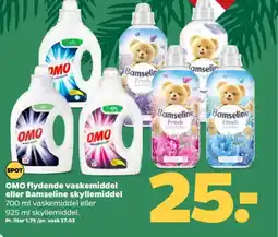 Netto OMO flydende vaskemiddel eller Bamseline skyllemiddel tilbud