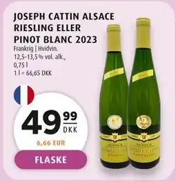 Scandinavian Park JOSEPH CATTIN ALSACE RIESLING ELLER PINOT BLANC 2023 tilbud