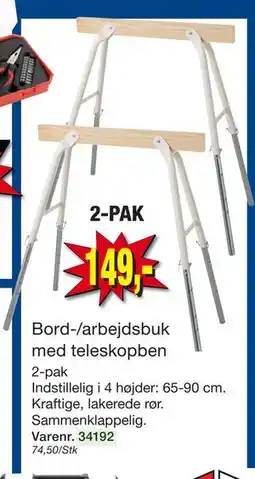 Harald Nyborg Bord-/arbejdsbuk med teleskopben tilbud