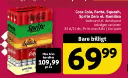 Løvbjerg Coca Cola, Fanta, Squash, Sprite Zero el. Ramlösa tilbud