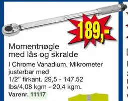 Harald Nyborg Momentnøgle med lås og skralde tilbud