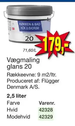 Harald Nyborg Vægmaling glans 20 tilbud