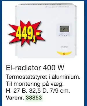 Harald Nyborg El-radiator 400 W tilbud