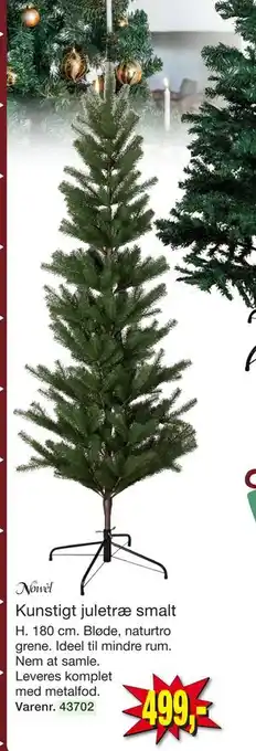 Kunstigt juletræ smalt