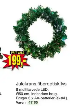 Harald Nyborg Julekrans fiberoptisk lys tilbud