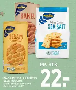 MENY WASA RUNDA, CRACKERS ELLER BISCUIT tilbud