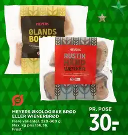 MENY MEYERS ØKOLOGISKE BRØD ELLER WIENERBRØD tilbud