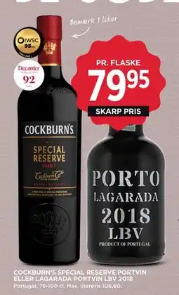MENY COCKBURN’S SPECIAL RESERVE PORTVIN ELLER LAGARADA PORTVIN LBV 2018 tilbud