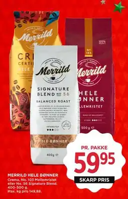 MENY MERRILD HELE BØNNER tilbud