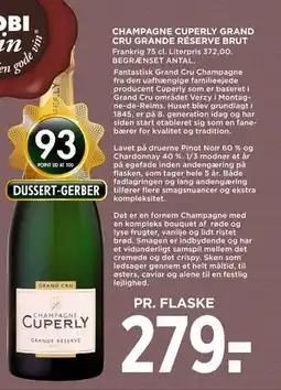 MENY CHAMPAGNE CUPERLY GRAND CRU GRANDE RÉSERVE BRUT tilbud