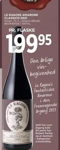 MENY LE RAGOSE AMARONE CLASSICO 2021 tilbud