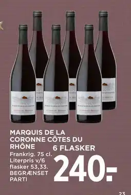 MENY MARQUIS DE LA CORONNE CÔTES DU RHÔNE tilbud
