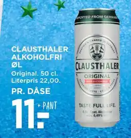 MENY CLAUSTHALER ALKOHOLFRI ØL tilbud